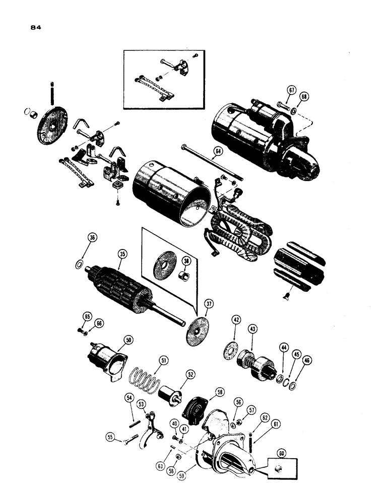Схема запчастей Case 450 - (084) - D45731, D32189 & D39988 STARTERS, (188) DIESEL ENGINE (06) - ELECTRICAL SYSTEMS