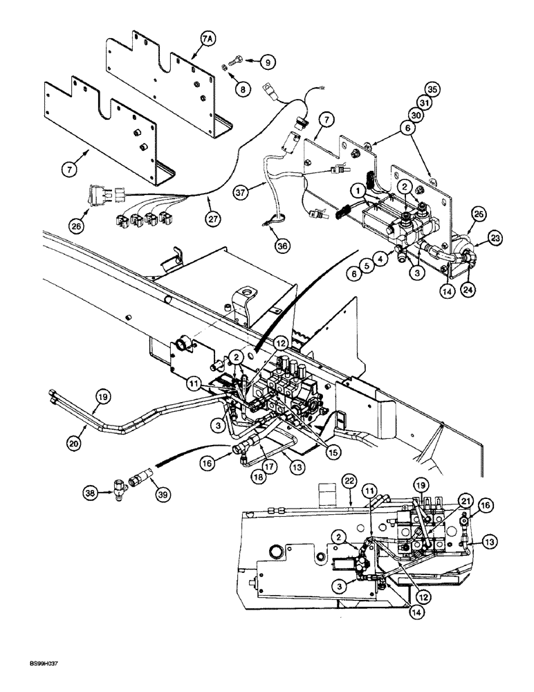 Схема запчастей Case 580L - (8-056) - RIDE CONTROL HYDRAULIC AND ELECTRICAL CIRCUIT (08) - HYDRAULICS