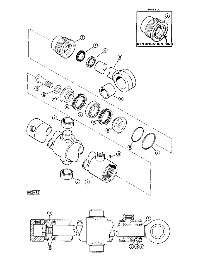 Схема запчастей Case 35 - (088) - LOADER DUMP CYLINDER 