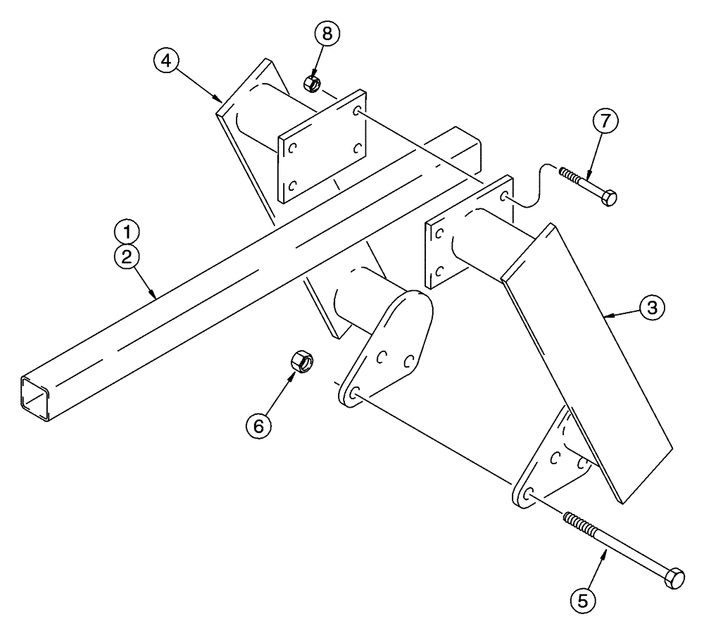 Схема запчастей Case 90XT - (09-71) - TRENCHER GUARD, CHAIN NORTH AMERICA (09) - CHASSIS