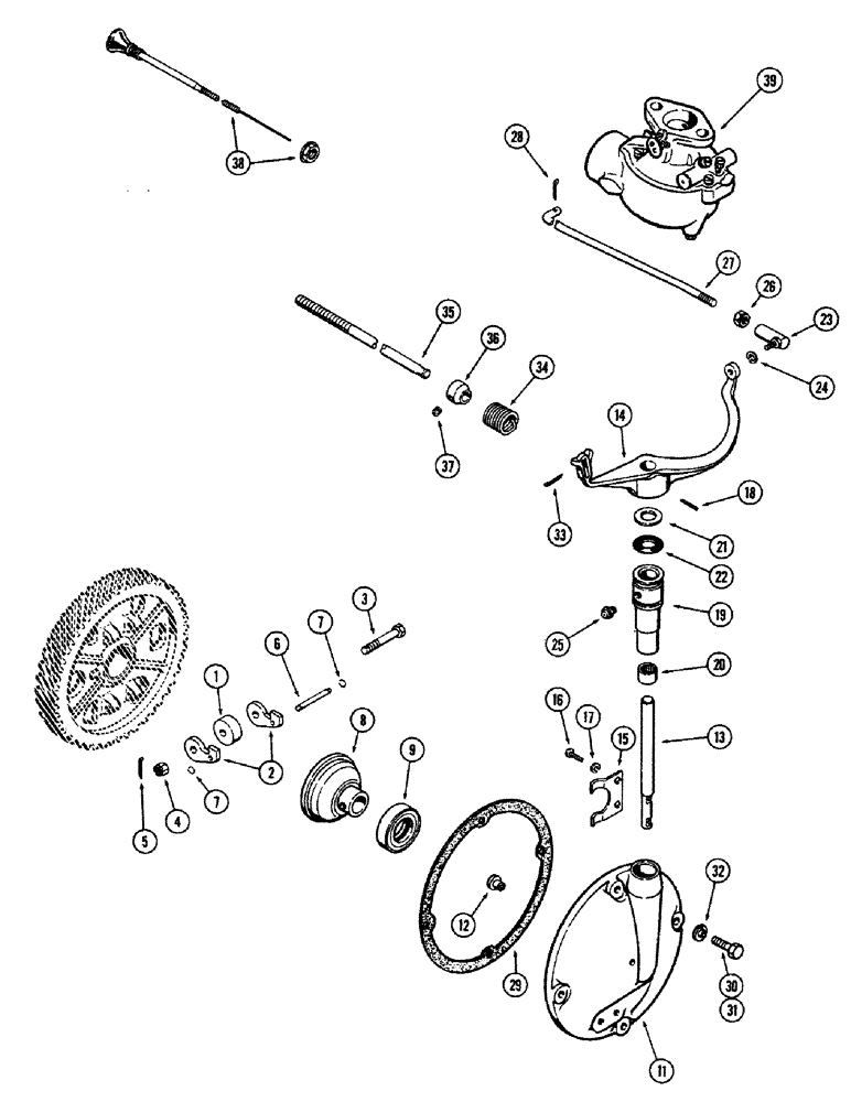 Схема запчастей Case 680CK - (054) - GOVERNOR AND CONTROLS, (251) SPARK IGNITION ENGINE 