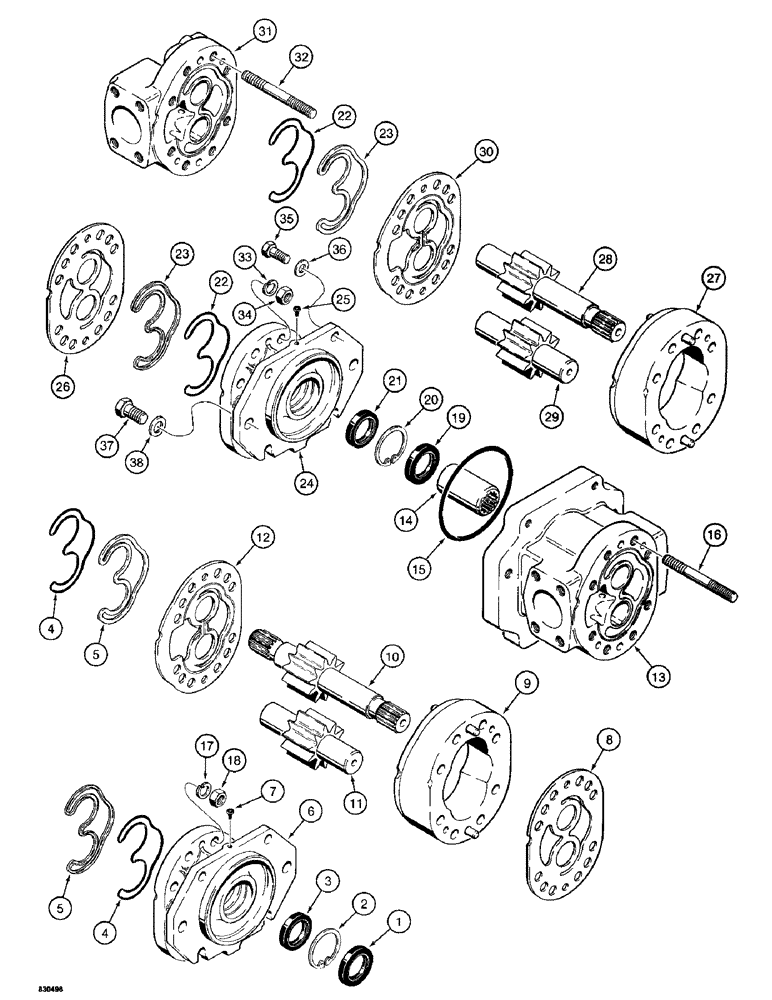 Схема запчастей Case 1187 - (212) - S616173 HYDRAULIC PUMP, USED WITH DETROIT DIESEL ENGINE (07) - HYDRAULIC SYSTEM
