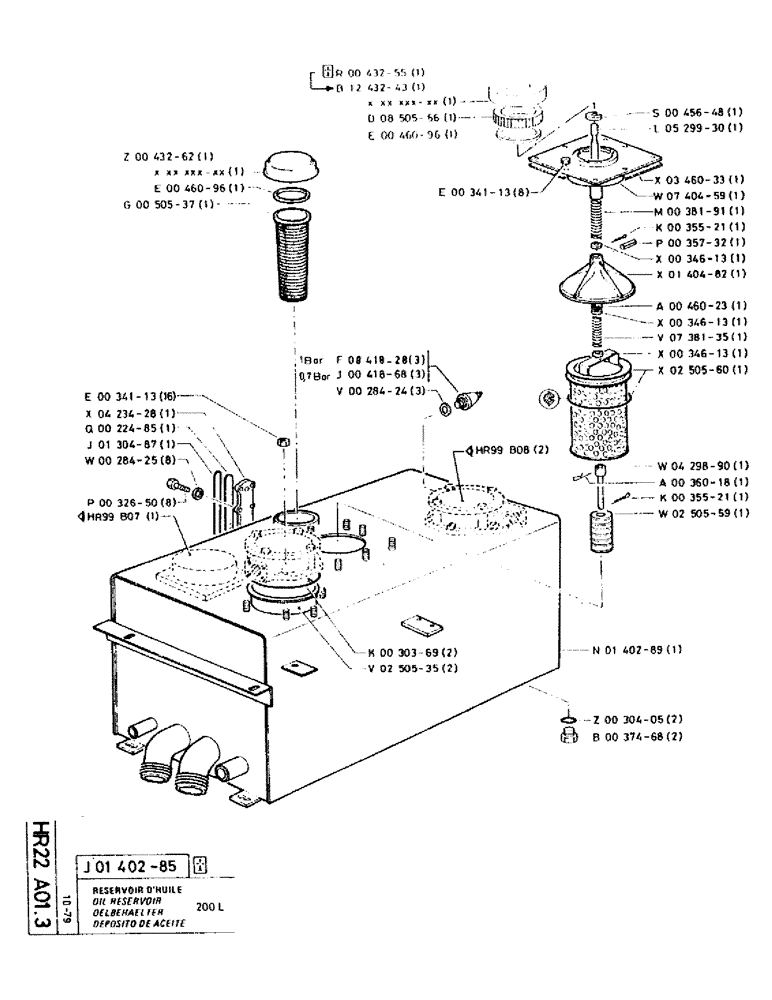 Схема запчастей Case RC200L - (092) - OIL RESERVOIR 