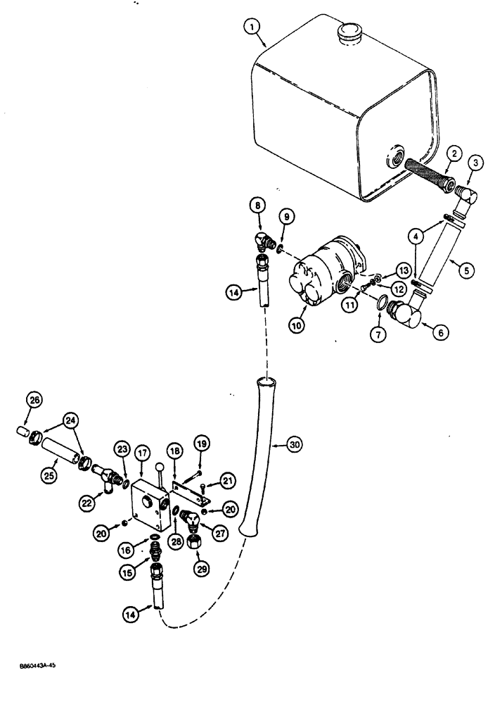 Схема запчастей Case CASE - (8-04) - BASIC HYDRAULIC CIRCUIT, RESERVOIR TO PUMP AND VALVE (08) - HYDRAULICS