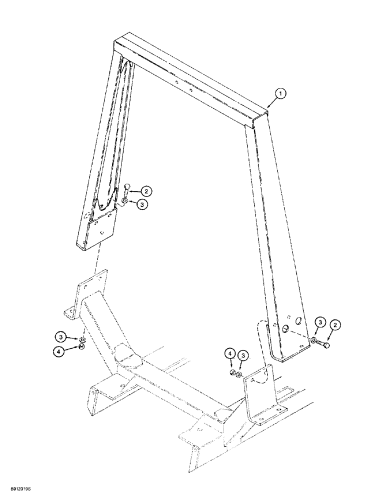 Схема запчастей Case 860 - (9-014) - ROLL OVER PROTECTIVE STRUCTURE (09) - CHASSIS/ATTACHMENTS