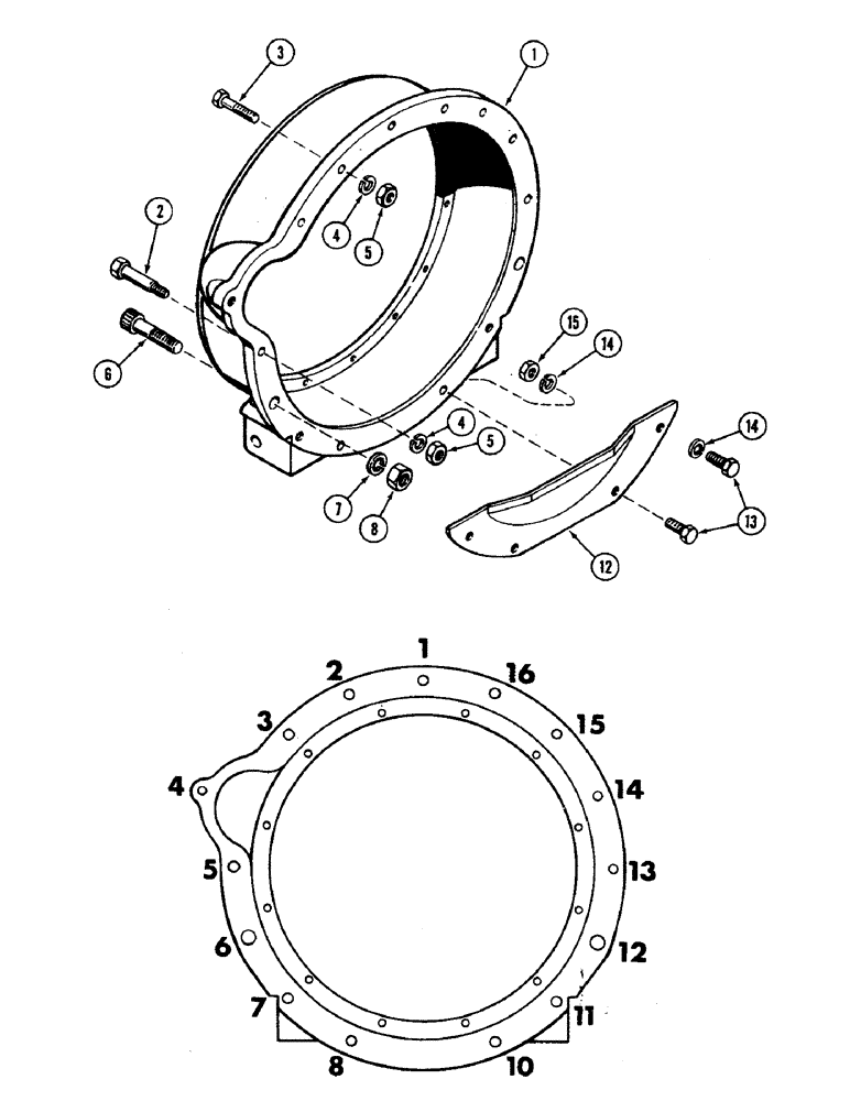Схема запчастей Case 475 - (022) - FLYWHEEL HOUSING, 336BD DIESEL ENGINE (10) - ENGINE