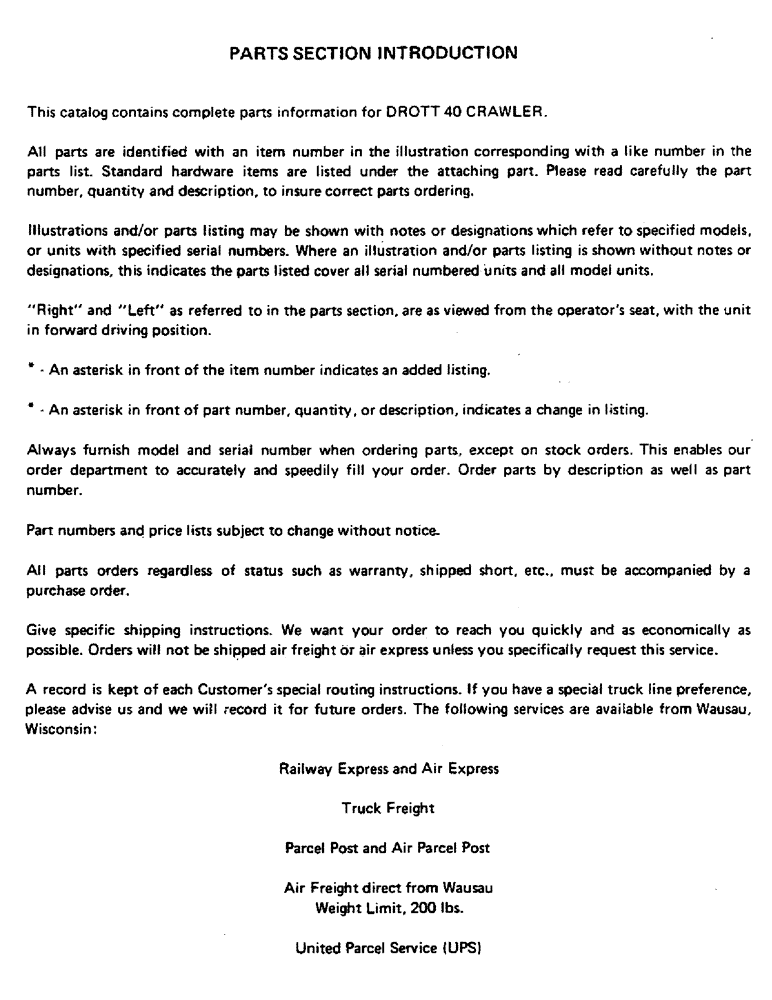 Схема запчастей Case 40EC - (005) - PARTS SECTION INTRODUCTION (00) - GENERAL