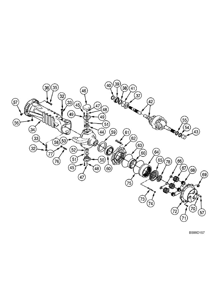 Схема запчастей Case 686G - (6-10) - FRONT AND REAR AXLE, PLANETARY RING GEARS AND SWIVEL (06) - POWER TRAIN