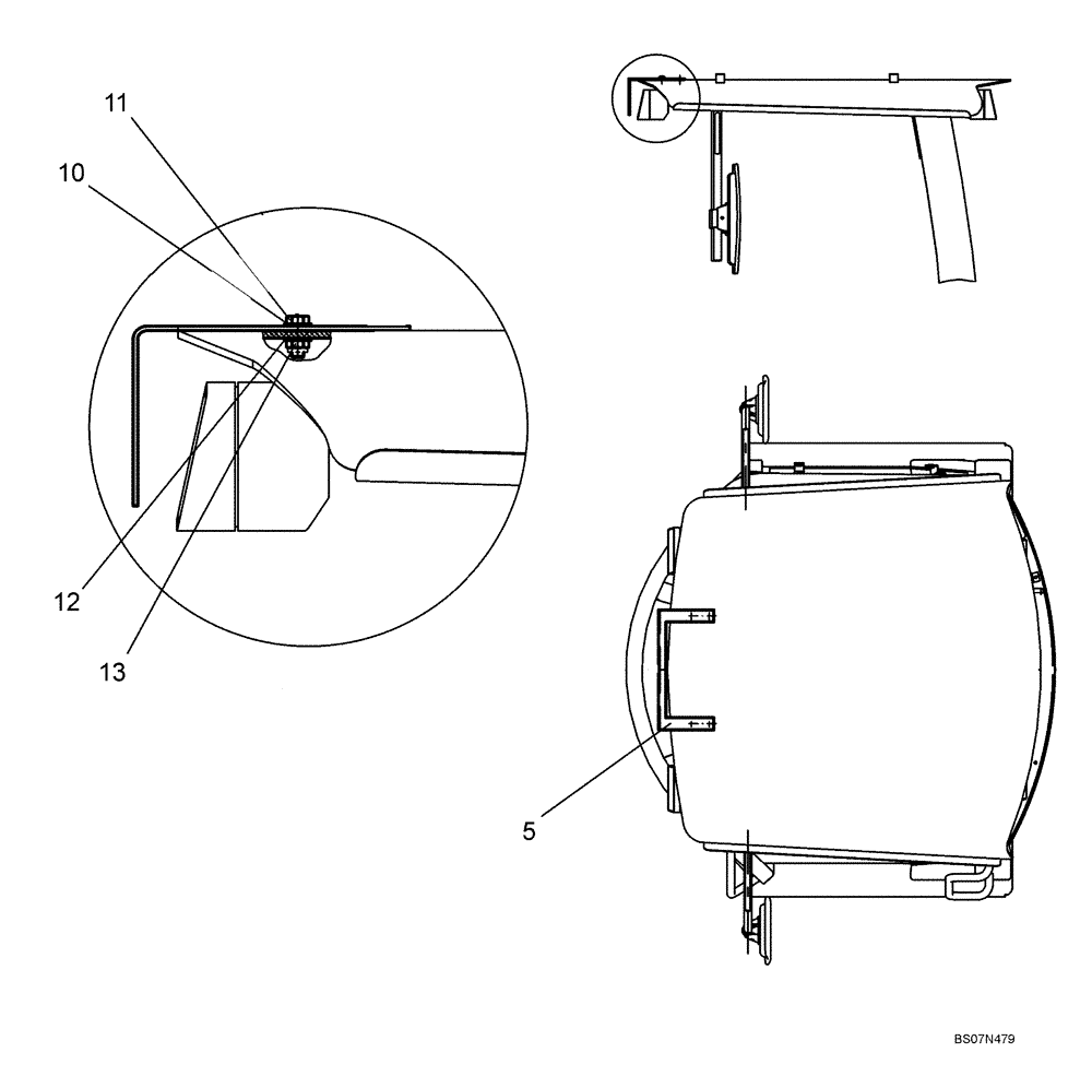 Схема запчастей Case 221D - (35.072[4550862000]) - LICENCE PLATE BRACKET CANOPY (90) - PLATFORM, CAB, BODYWORK AND DECALS