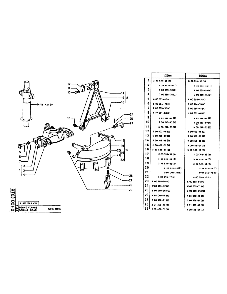 Схема запчастей Case 160CK - (349) - BORING GRAB (18) - ATTACHMENT ACCESSORIES