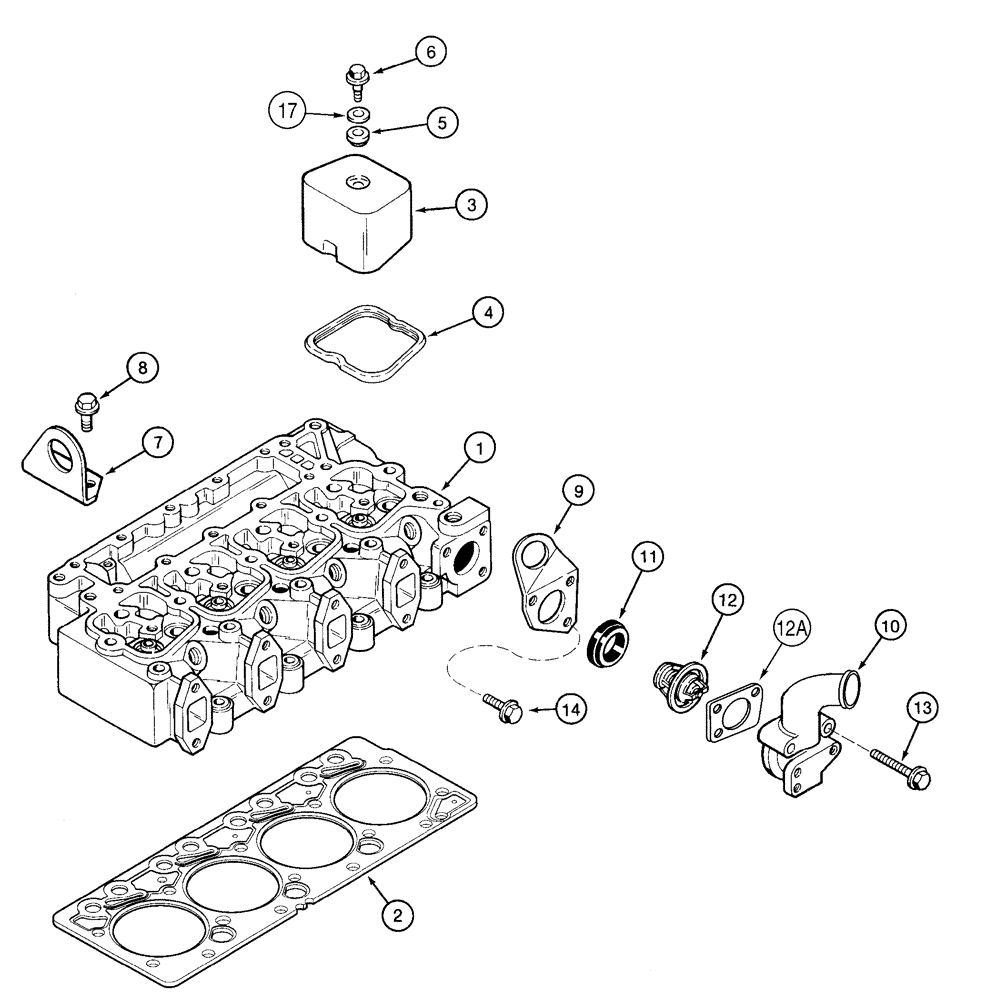 Схема запчастей Case 521D - (02-21) - CYLINDER HEAD - COVER (02) - ENGINE