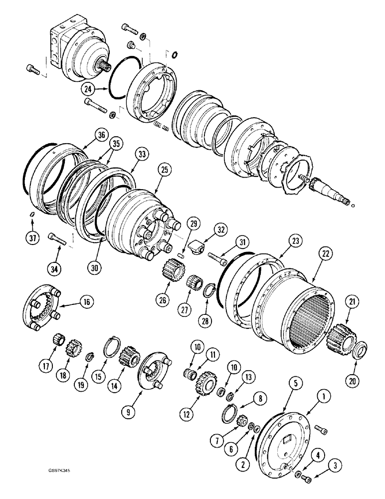 Схема запчастей Case 170C - (6-06) - FINAL DRIVE TRANSMISSION, FINAL DRIVE SERIAL NUMBER 813-7-06-0012 AND AFTER (06) - POWER TRAIN