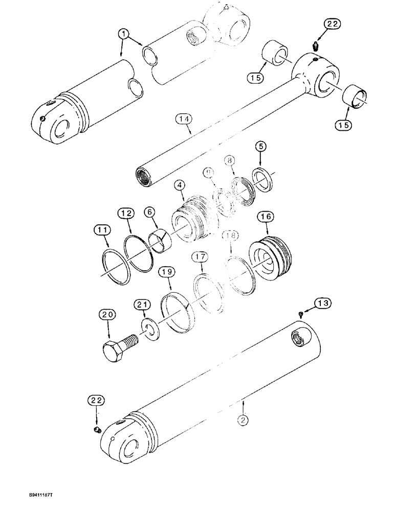 Схема запчастей Case 580L - (8-134) - BACKHOE DIPPER CYLINDER (08) - HYDRAULICS