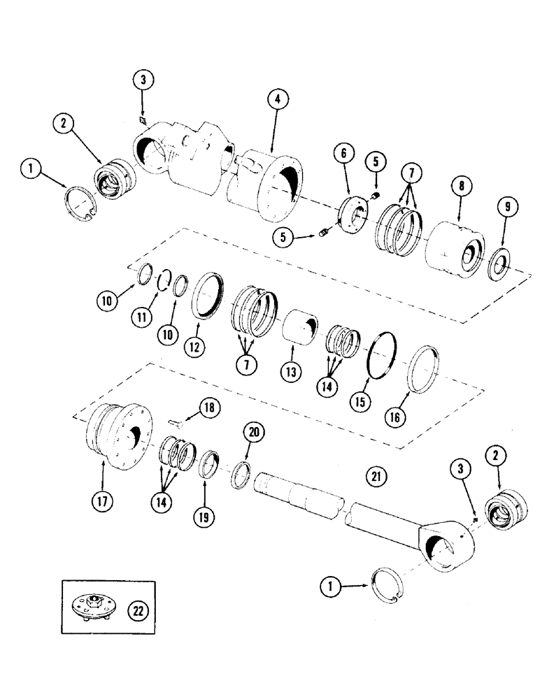 Схема запчастей Case 120 - (211) - CROWD CYLINDER, 9 ID X 74.50" STROKE (35) - HYDRAULIC SYSTEMS