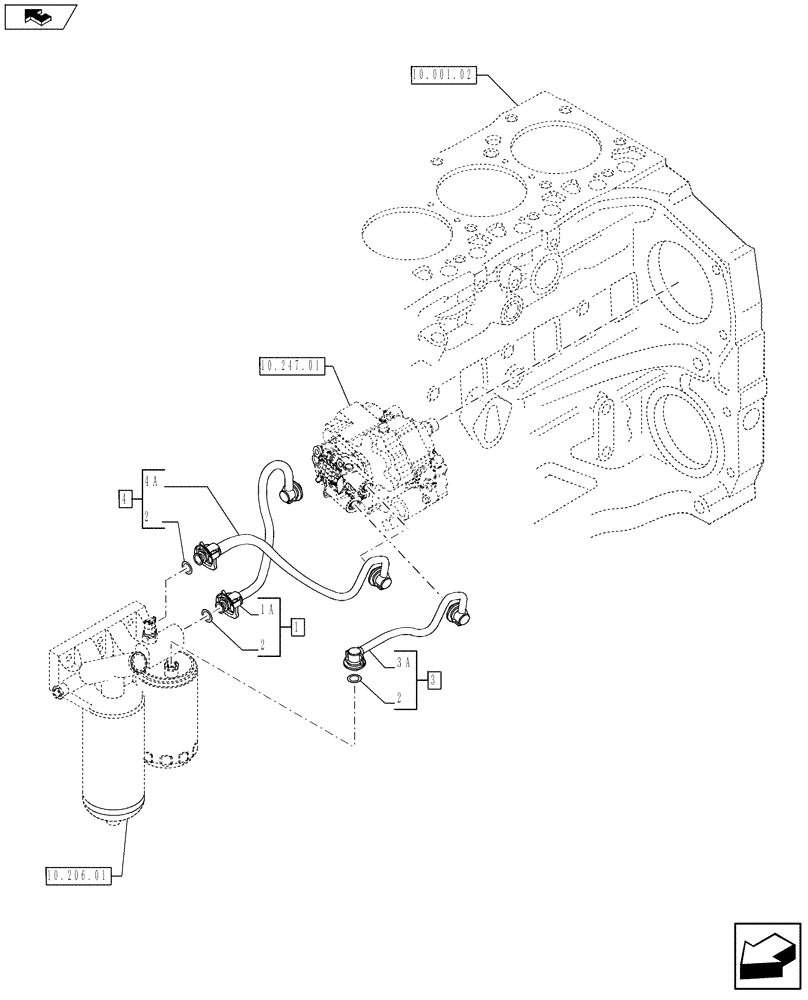 Схема запчастей Case F4DFE6132 A002 - (10.218.01) - INJECTION EQUIPMENT - PIPING (2855081) (10) - ENGINE