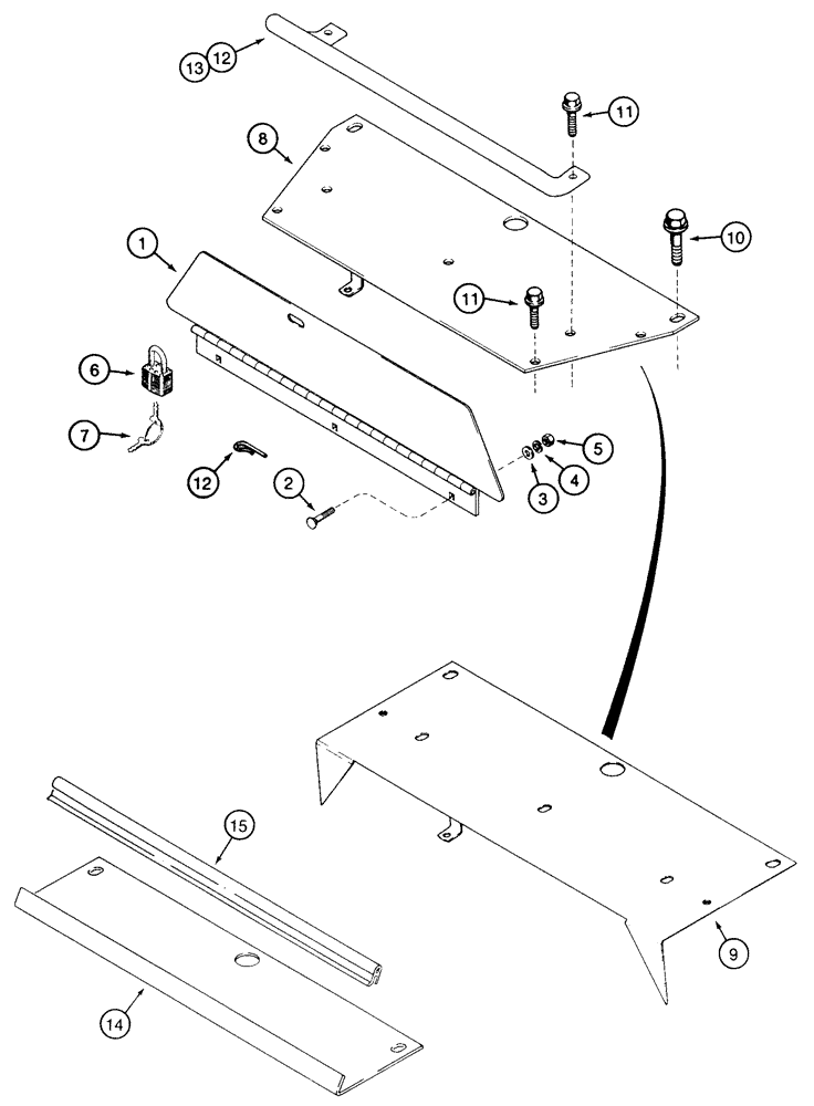 Схема запчастей Case 855E - (9-044) - INSTRUMENT PANEL COVERS (09) - CHASSIS/ATTACHMENTS