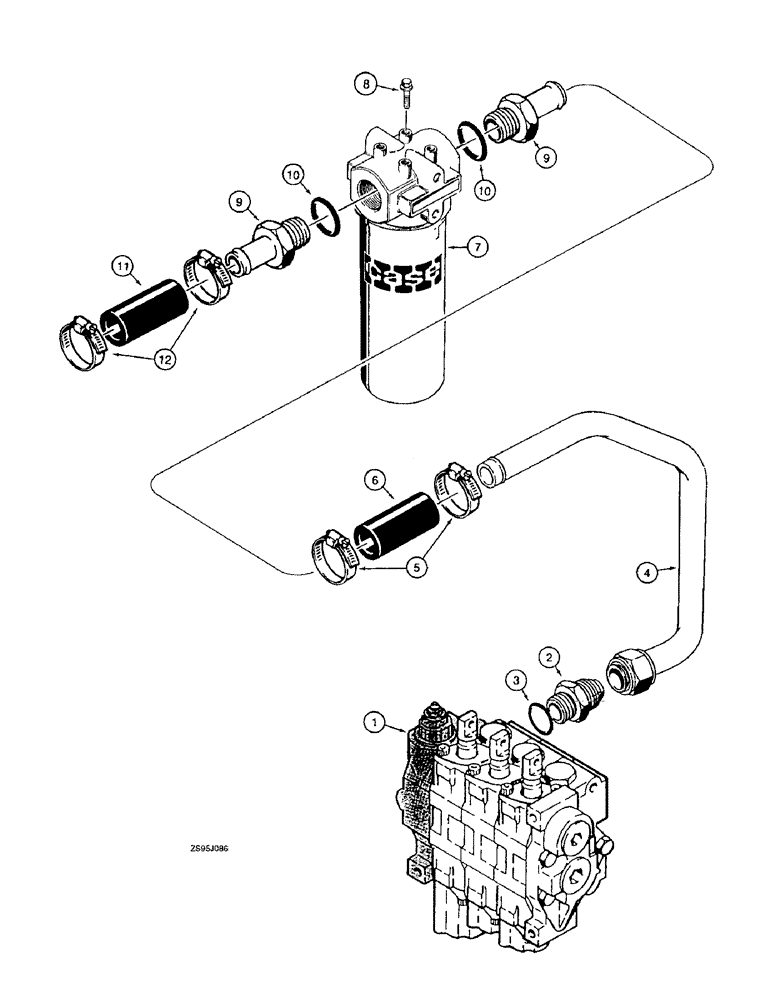 Схема запчастей Case 550E - (8-06) - EQUIPMENT HYDRAULIC CIRCUIT, CONTROL VALVE TO HYDRAULIC RESERVOIR (08) - HYDRAULICS