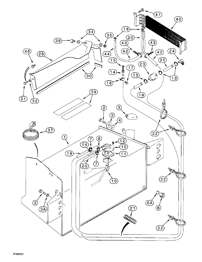 Схема запчастей Case 590SL - (3-02) - FUEL RESERVOIR AND FUEL LEVEL SENSOR (03) - FUEL SYSTEM
