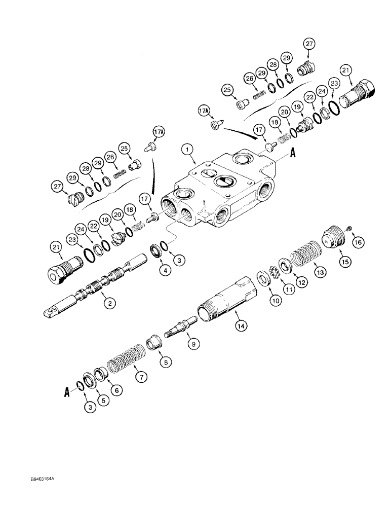 Схема запчастей Case 480F LL - (8-080) - LOADER CONTROL VALVE, LIFT SECTION (08) - HYDRAULICS