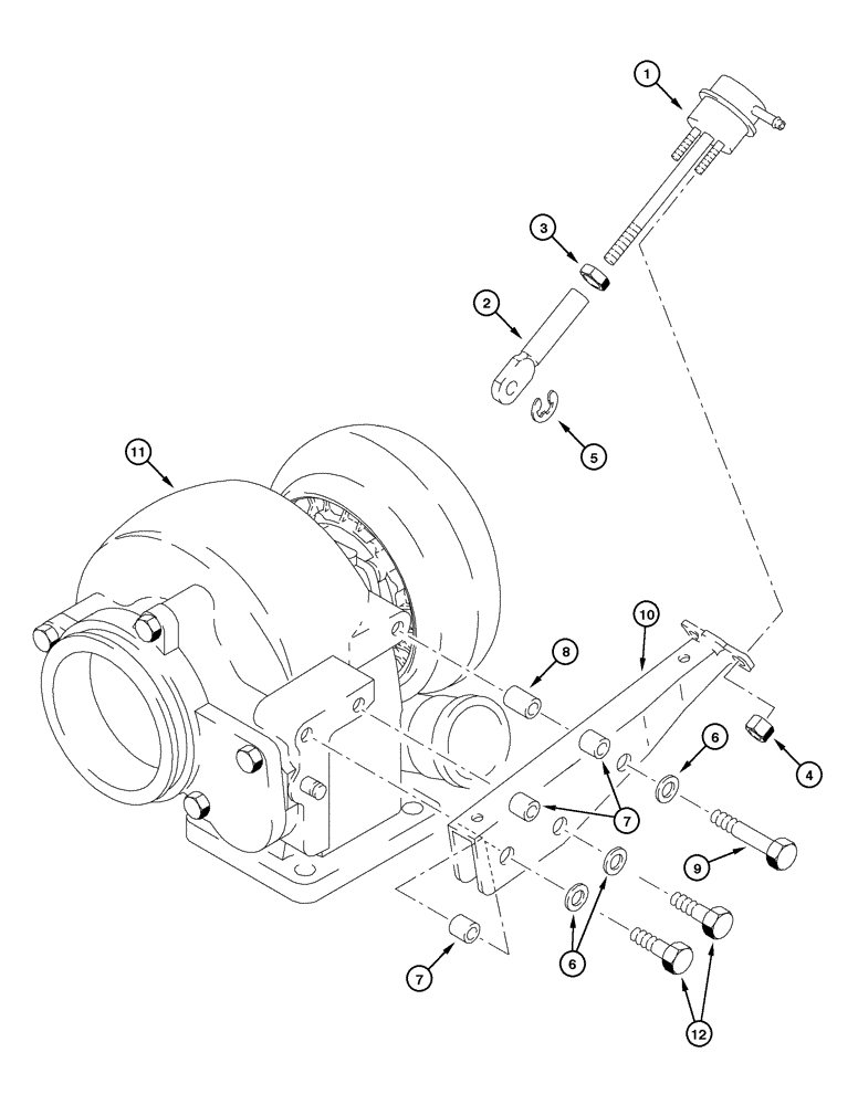 Схема запчастей Case 885 - (02-28[01]) - TURBOCHARGER - WASTEGATE ACTUADOR (02) - ENGINE