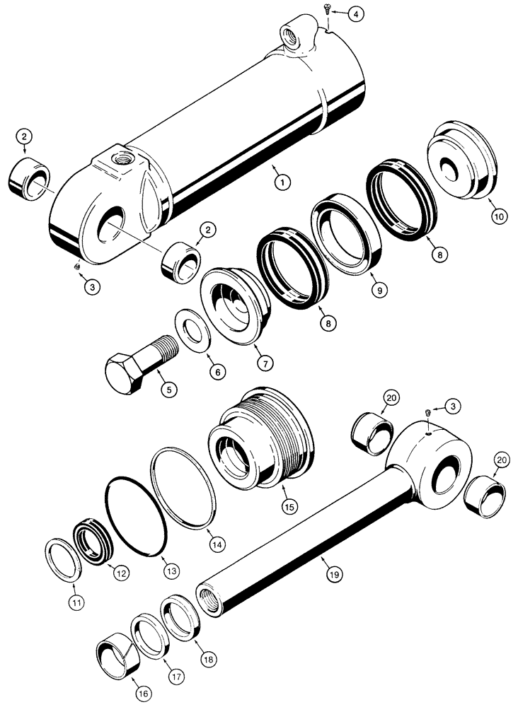 Схема запчастей Case 850E - (8-056) - G103467 DOZER ANGLE CYLINDER (08) - HYDRAULICS