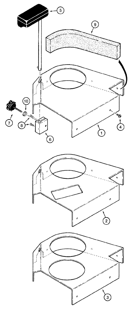 Схема запчастей Case 921B - (9-048) - CONSOLE COVERS AND WRIST SUPPORT (09) - CHASSIS/ATTACHMENTS