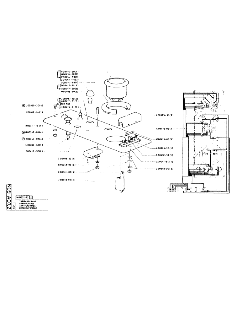 Схема запчастей Case LC80M - (080) - CONTROL PANEL 