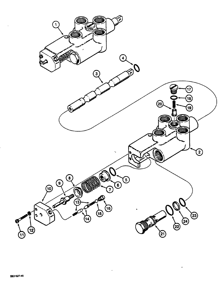 Схема запчастей Case CASE - (8-20) - ATTACHMENT CONTROL VALVE (08) - HYDRAULICS