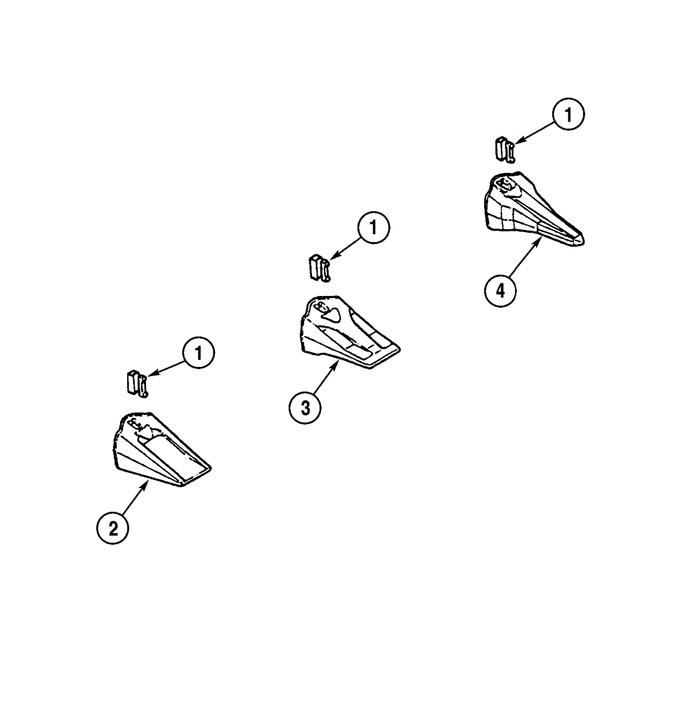 Схема запчастей Case CX350 - (09-137-00[01]) - TOOTH TIPS - GENERAL PURPOSE AND HEAVY DUTY (09) - CHASSIS