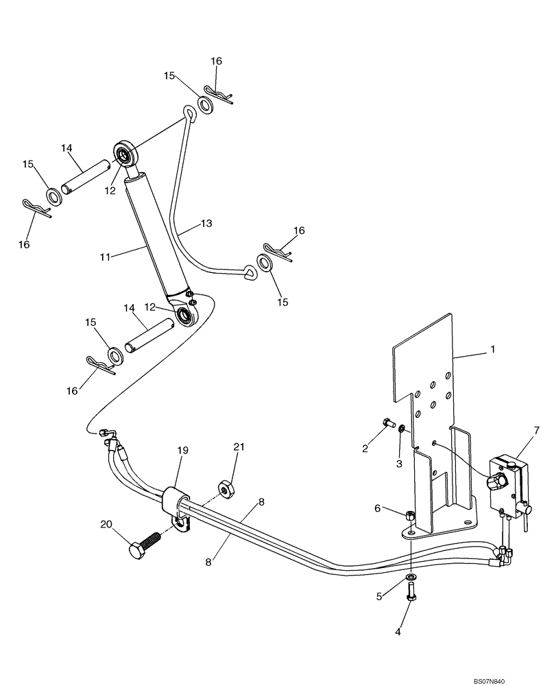 Схема запчастей Case 750L - (09-24) - CAB OR CANOPY - TILT COMPONENTS (09) - CHASSIS/ATTACHMENTS