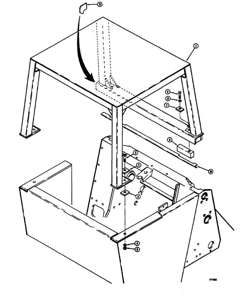 Схема запчастей Case W26B - (326) - ROLL-OVER PROTECTION CANOPY AND CAB BEFORE TRACTOR SN 9113537* (09) - CHASSIS