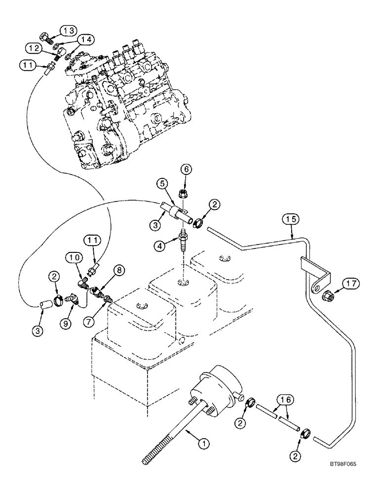 Схема запчастей Case 688G - (3-16) - ANEROID AND WASTEGATE SYSTEM, 4T-390 EMISSIONS CERTIFIED (03) - FUEL SYSTEM