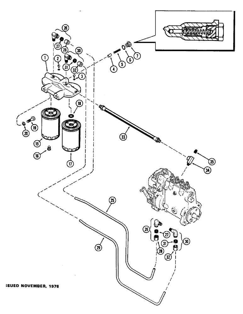 Схема запчастей Case 400C - (044) - FUEL INJECTION FILTER SYSTEM, (336B) DIESEL ENGINE, USED PRIOR TO ENGINE SERIAL NUMBER 2319862 (03) - FUEL SYSTEM