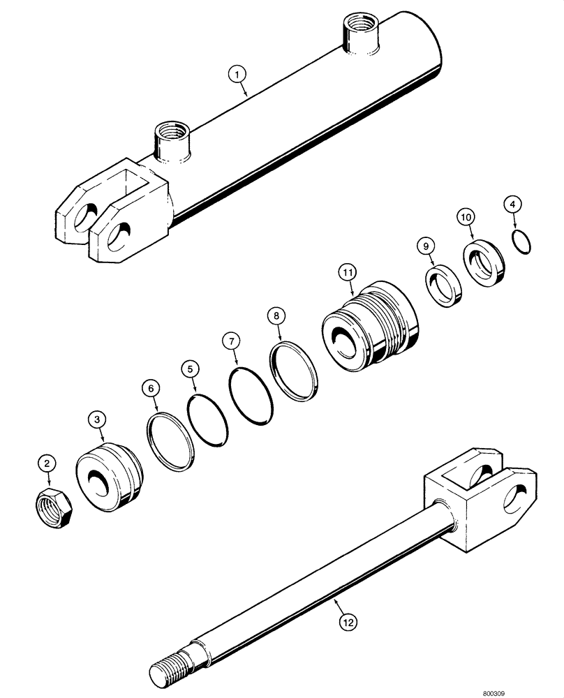 Схема запчастей Case 1840 - (08-29) - CYLINDER ASSY - GRAPPLE (08) - HYDRAULICS