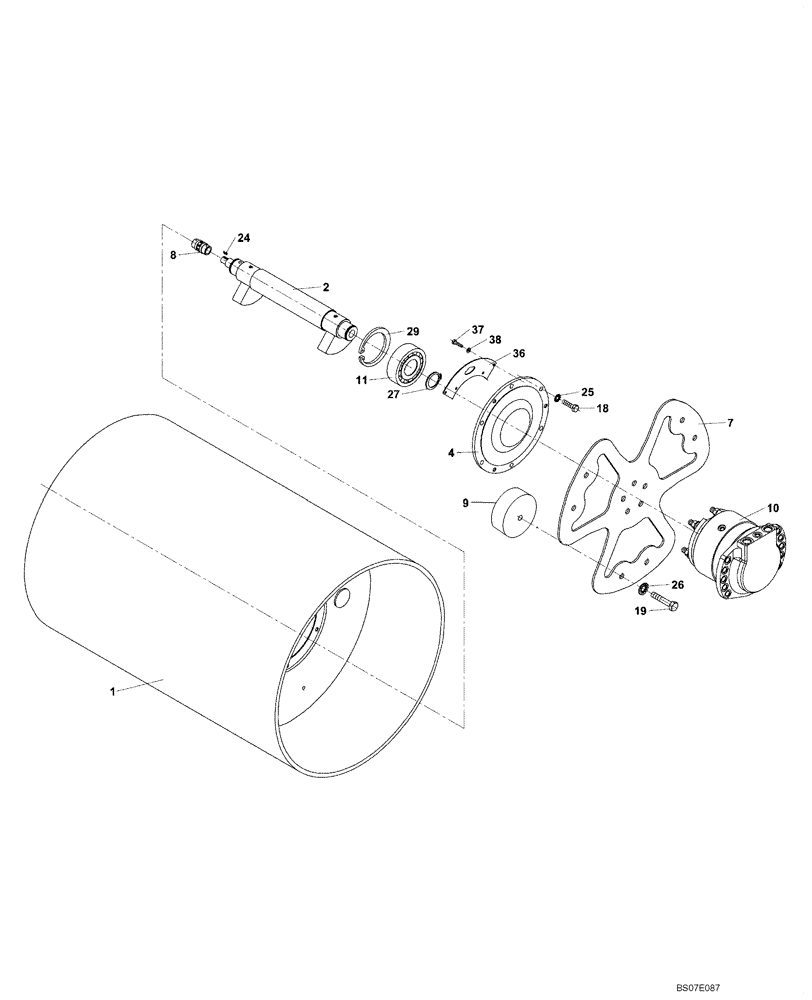 Схема запчастей Case DV202 - (12-2A/2[03]) - VIBRATORY - DRUM (GROUP 2 A/2) (09) - CHASSIS/ATTACHMENTS