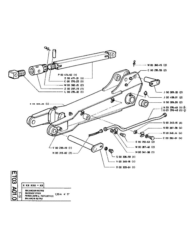 Схема запчастей Case TC45 - (098) - BACKHOE STICK 