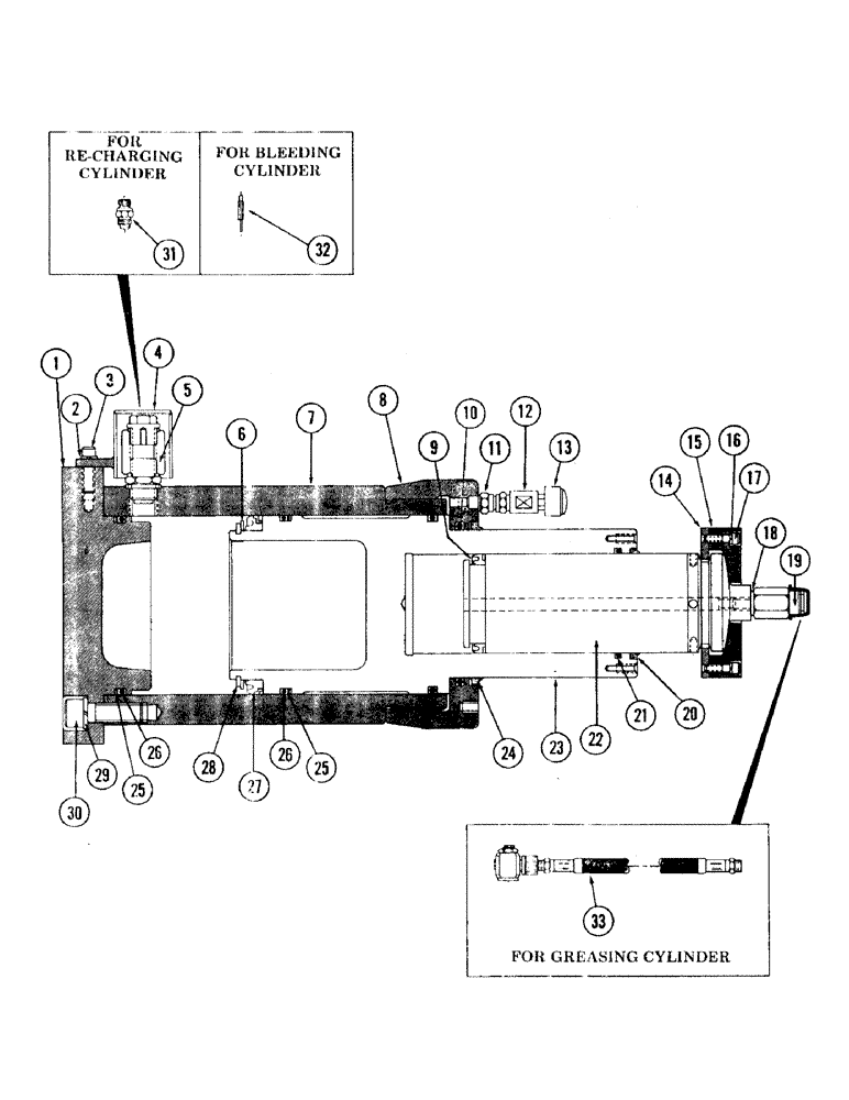 Схема запчастей Case 120 - (015) - GAS ACTUATED TRACK ADJUSTING CYLINDER (48) - TRACKS & TRACK SUSPENSION