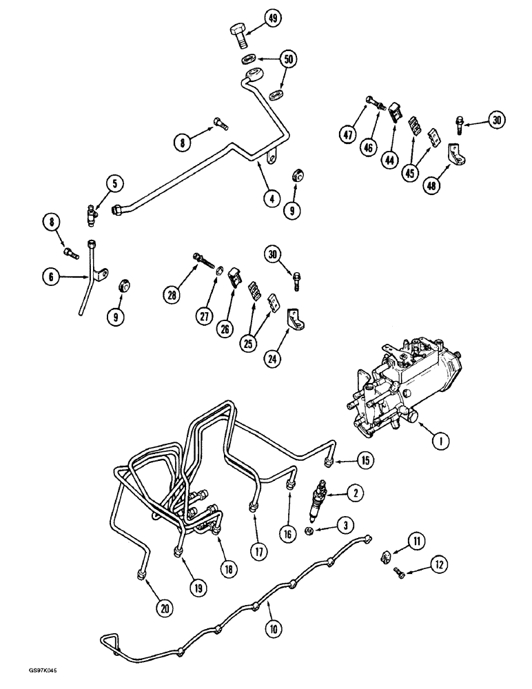 Схема запчастей Case 888 - (3-08) - FUEL INJECTION SYSTEM, 6T-590 DIESEL ENGINE (03) - FUEL SYSTEM