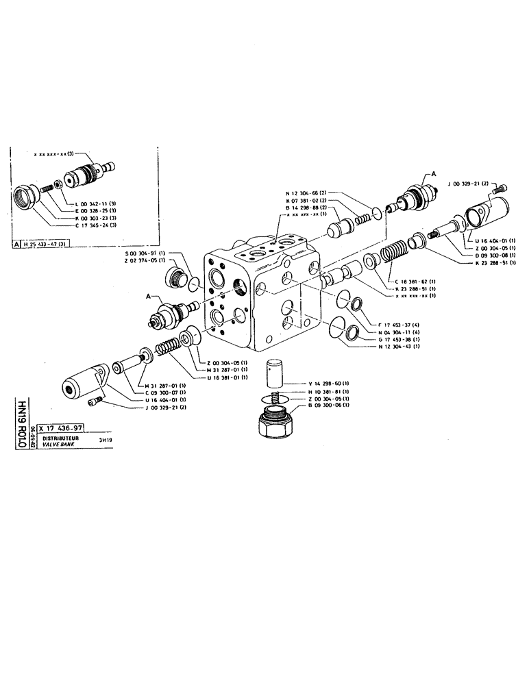 Схема запчастей Case 220 - (199) - VALVE BANK (07) - HYDRAULIC SYSTEM