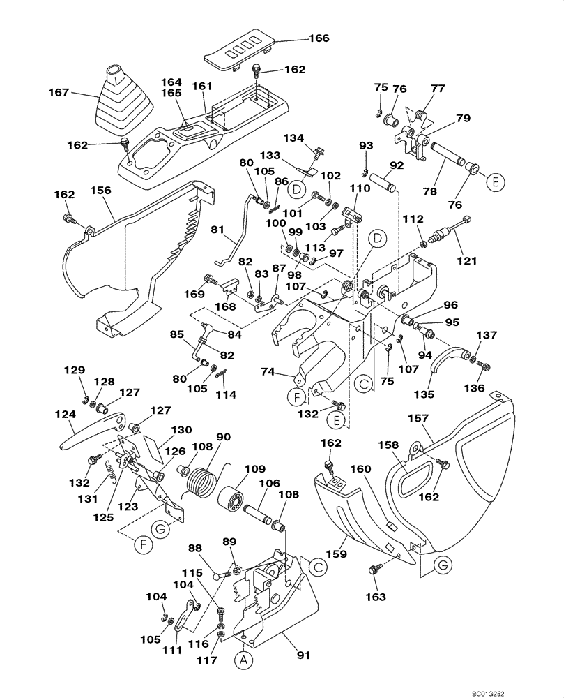 Схема запчастей Case CX130 - (09-22A) - HAND CONTROL, LEFT-HAND ARM - WHEAT (09) - CHASSIS