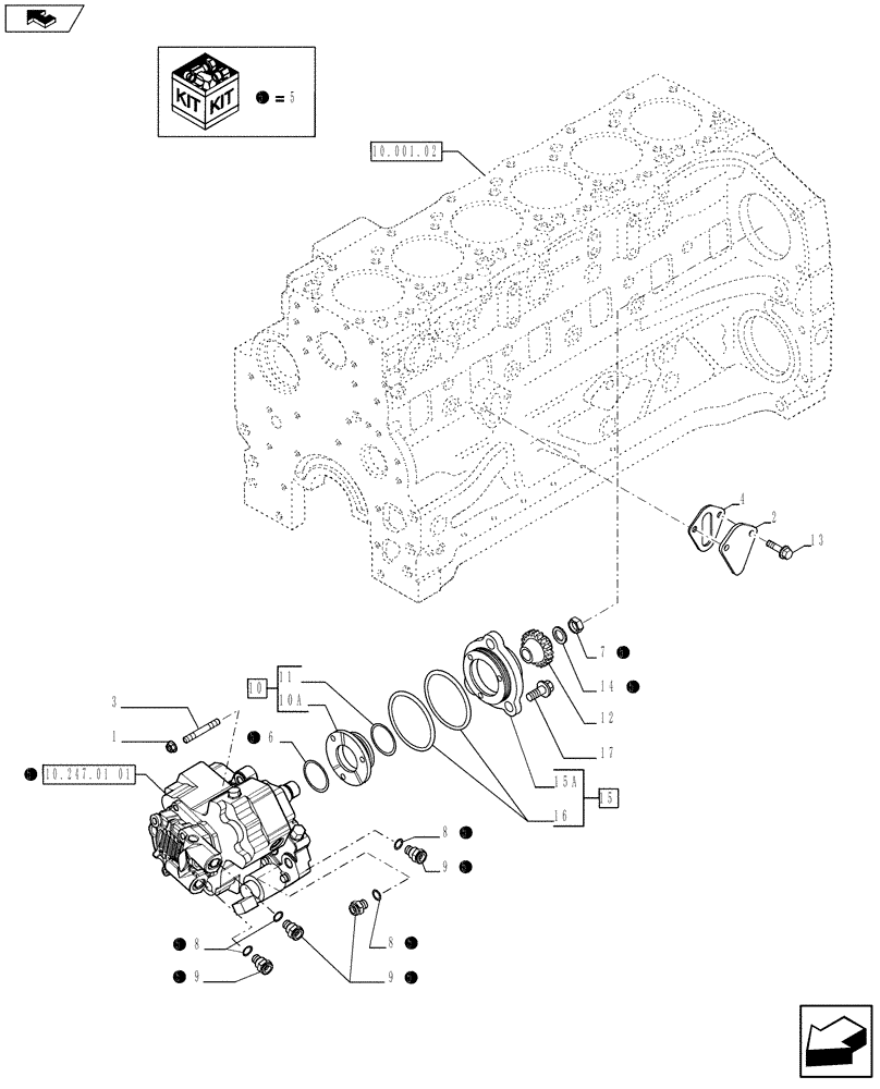 Схема запчастей Case F4DFE6132 A002 - (10.247.01) - INJECTION PUMP (2854052) (10) - ENGINE
