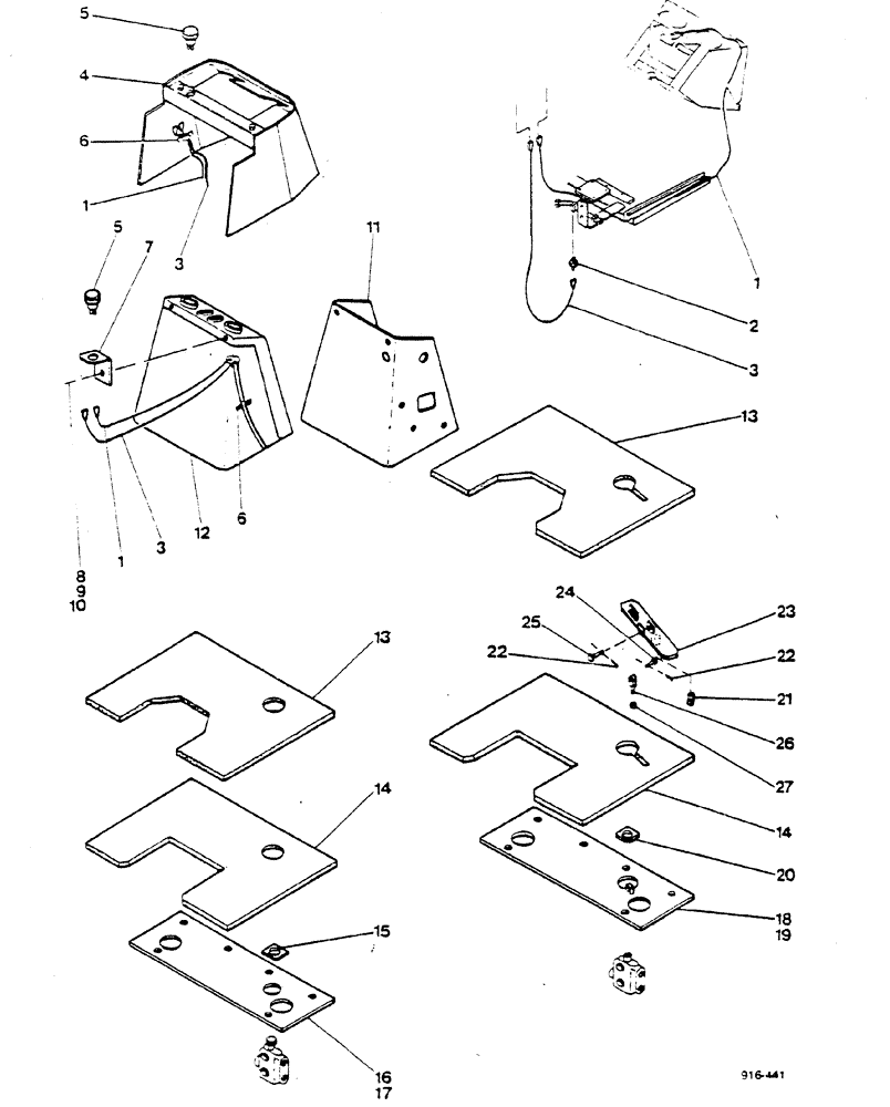 Схема запчастей Case 580F - (434) - REAR HYDRAULIC ATTACHMENTS, ELECTRICAL SYSTEM, FLOOR PLATES (35) - HYDRAULIC SYSTEMS
