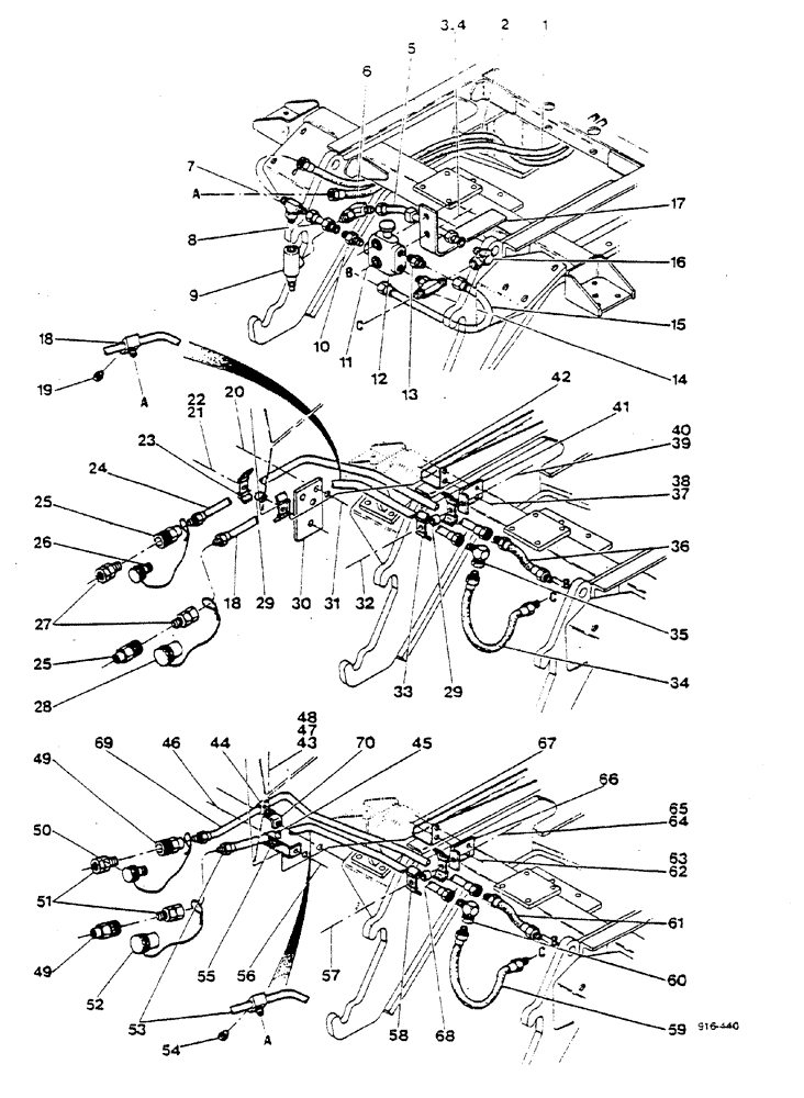 Схема запчастей Case 580F - (430) - REAR HYDRAULIC ATTACHMENTS: HYDRAULIC SYSTEM, SEE FIGURE 428 (35) - HYDRAULIC SYSTEMS