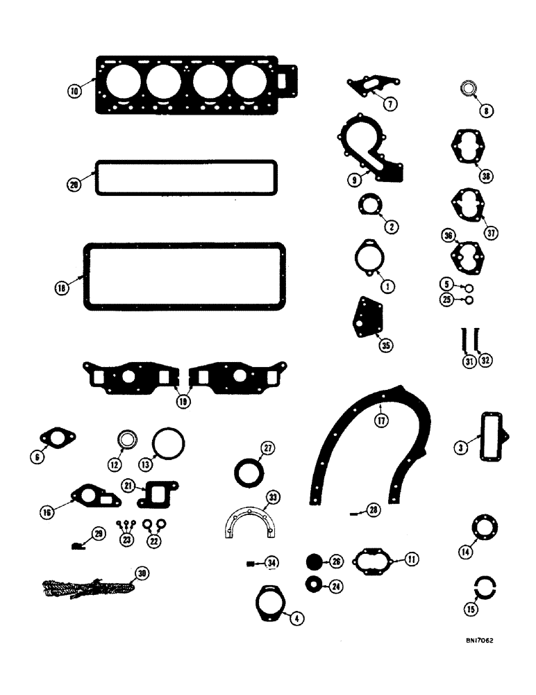 Схема запчастей Case 800 - (012) - SERVICE GASKET SETS (01) - ENGINE