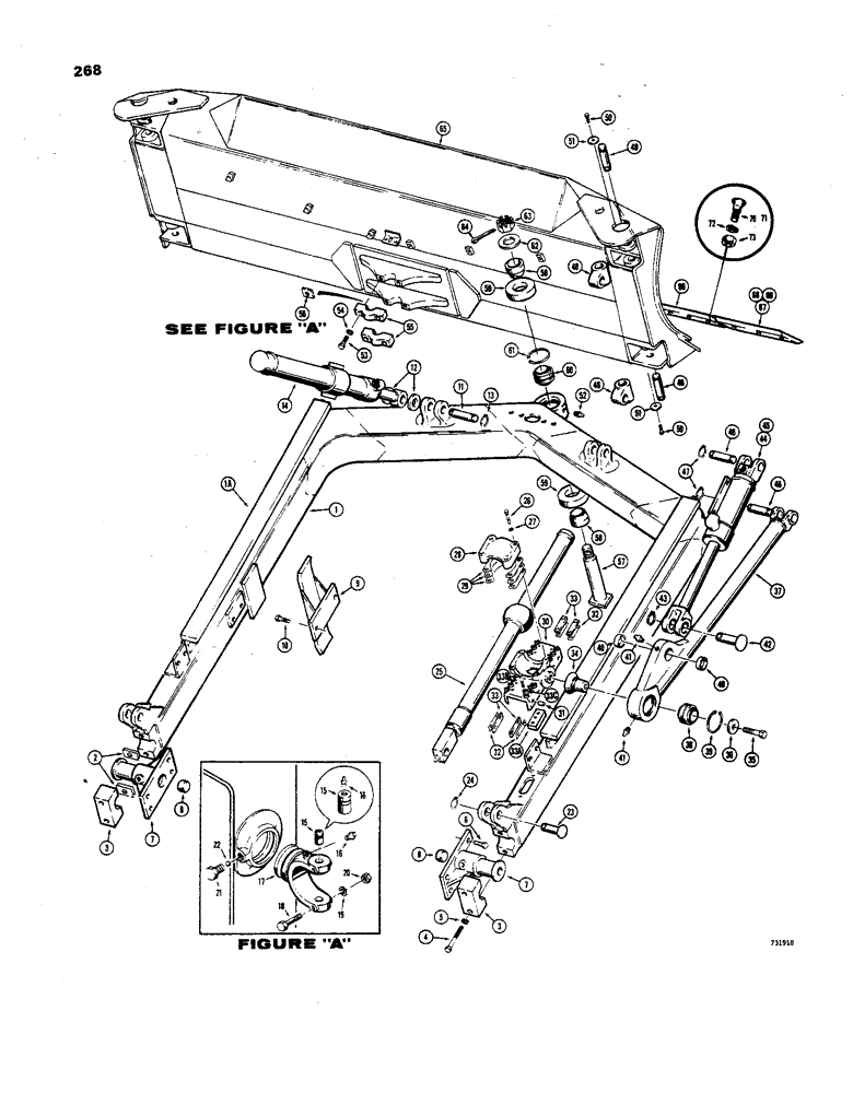 Схема запчастей Case 850 - (268) - PWR ANGLE TILT PITCH DOZER-MECHANICAL, USED TRAC. SN7075226 & AFT. OR MODELS W/ R31619 MOLDBOARD (05) - UPPERSTRUCTURE CHASSIS