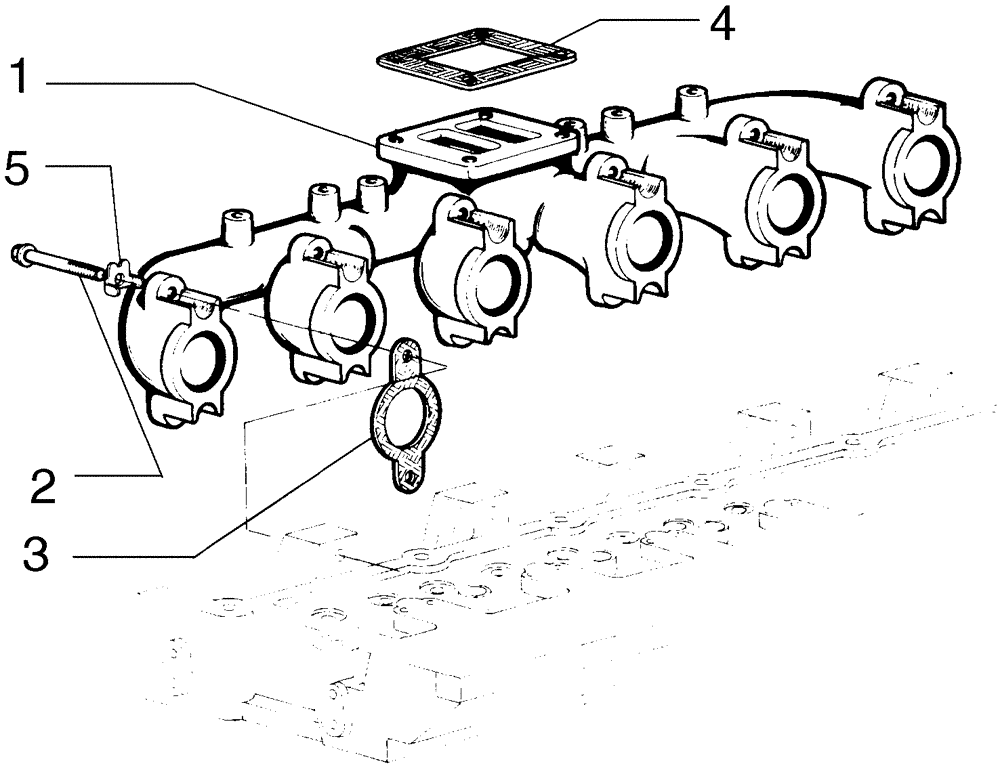 Схема запчастей Case 885 - (02-24[03]) - EXAUST MANIFOLD (02) - ENGINE