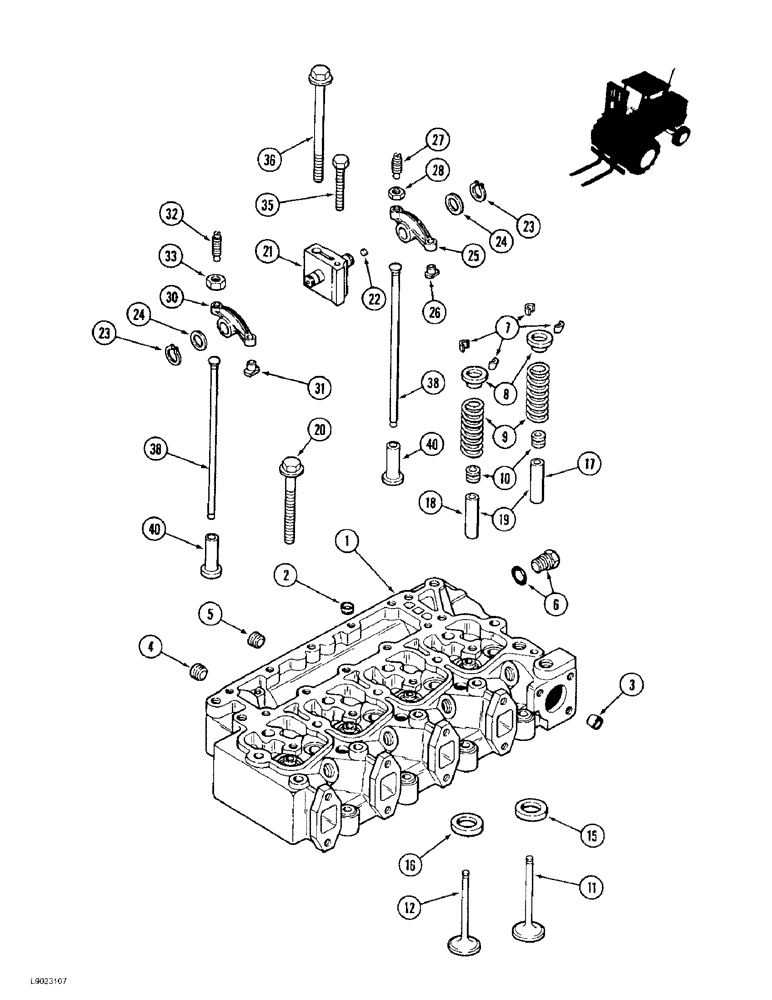 Схема запчастей Case 584E - (2-28) - VALVE MECHANISM, PRIOR TO P.I.N. JJG0251722, 4-390 ENGINE (02) - ENGINE