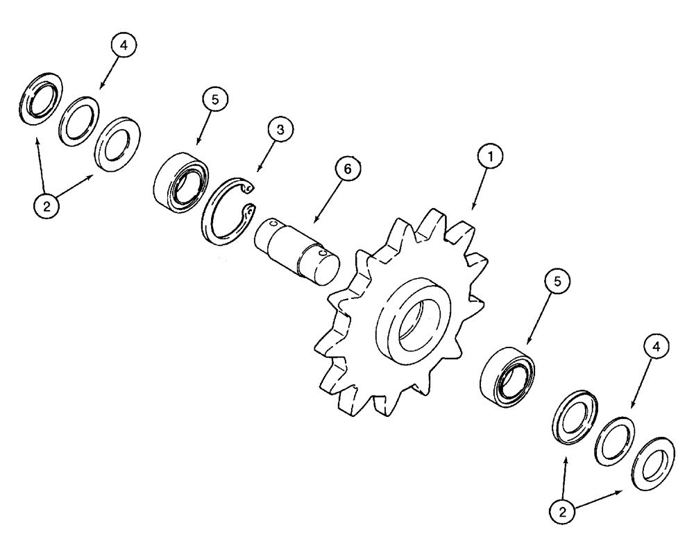 Схема запчастей Case 960 - (09-28) - BOOM END SPROCKET (09) - CHASSIS