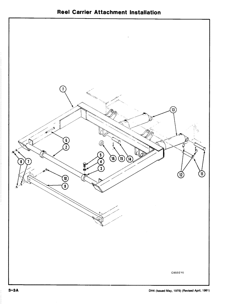 Схема запчастей Case DH4 - (3-03A) - REEL CARRIER ATTACHMENT INSTALLATION (89) - TOOLS
