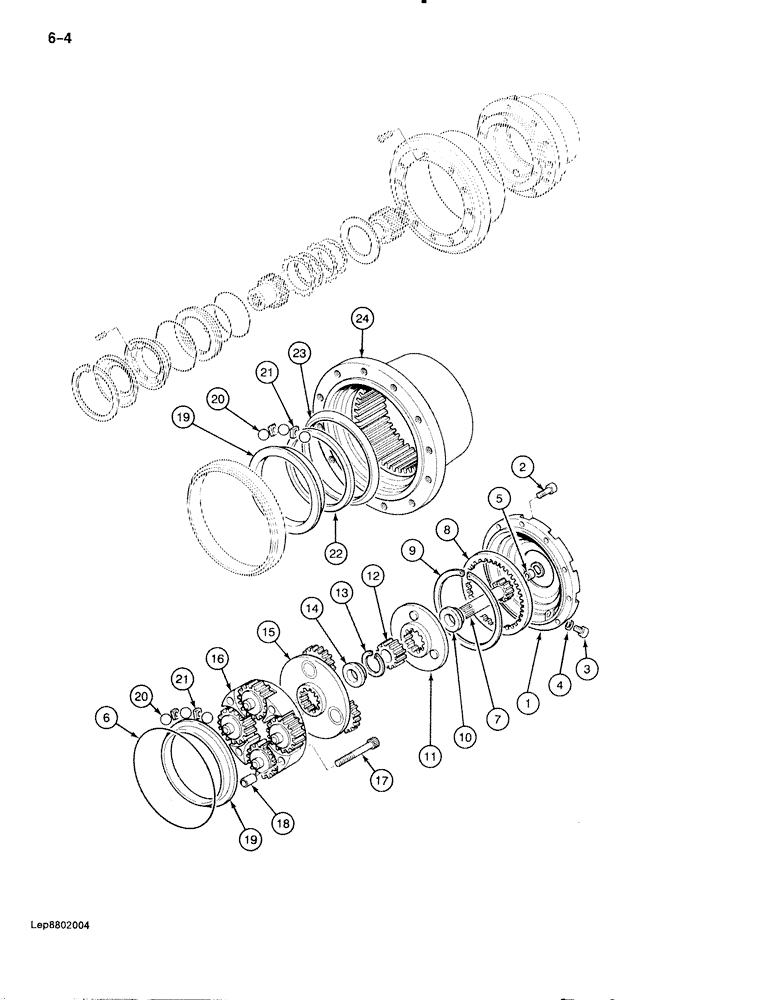 Схема запчастей Case 888 - (6-004) - FINAL DRIVE TRANSMISSION (06) - POWER TRAIN